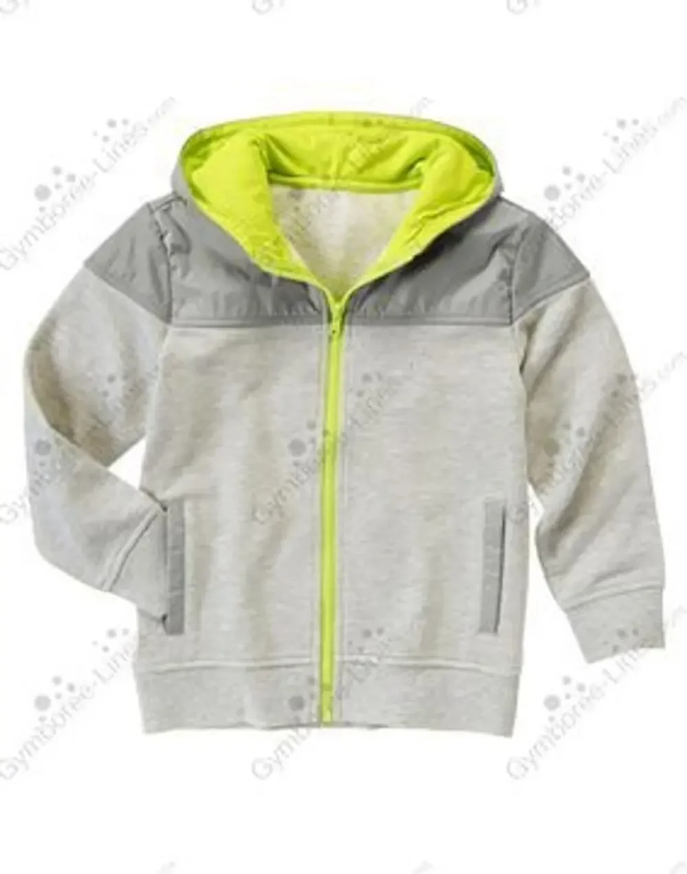 Gymboree Boys Gray Green Full Zip Hooded Sweatshirt Kids Youth Size Small 5-6